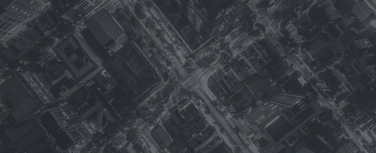 Blue buildings banner